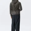 Sudadera con capucha y cremallera, efecto desgastado y encogido – Gris oscuro Sudadera con capucha y cremallera, efecto desgastado y encogido – Gris oscuro