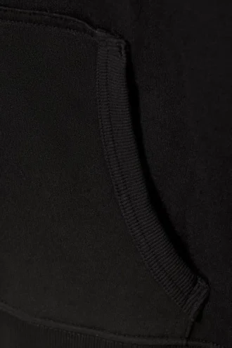 Sudadera con capucha y cremallera encogida – Negro