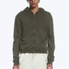 Sudadera con capucha y cremallera encogida – Verde caqui oscuro Sudadera con capucha y cremallera encogida – Verde caqui oscuro