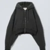 Sudadera con capucha y cremallera estándar de doble capa – Negro Sudadera con capucha y cremallera estándar de doble capa – Negro