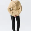 Sudadera con capucha y cremallera larga de punto – Beige Sudadera con capucha y cremallera larga de punto – Beige