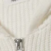 Sudadera con capucha y cremallera larga de punto – Blanca Sudadera con capucha y cremallera larga de punto – Blanca