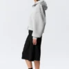Sudadera con capucha y cremallera oversize de cuello alto tipo scuba – Gris jaspeado Sudadera con capucha y cremallera oversize de cuello alto tipo scuba – Gris jaspeado