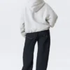 Sudadera con capucha y cremallera oversize de felpa – Gris jaspeado Sudadera con capucha y cremallera oversize de felpa – Gris jaspeado