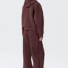 Sudadera con capucha y cremallera oversize de neopreno – Burdeos