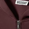 Sudadera con capucha y cremallera oversize de neopreno – Burdeos