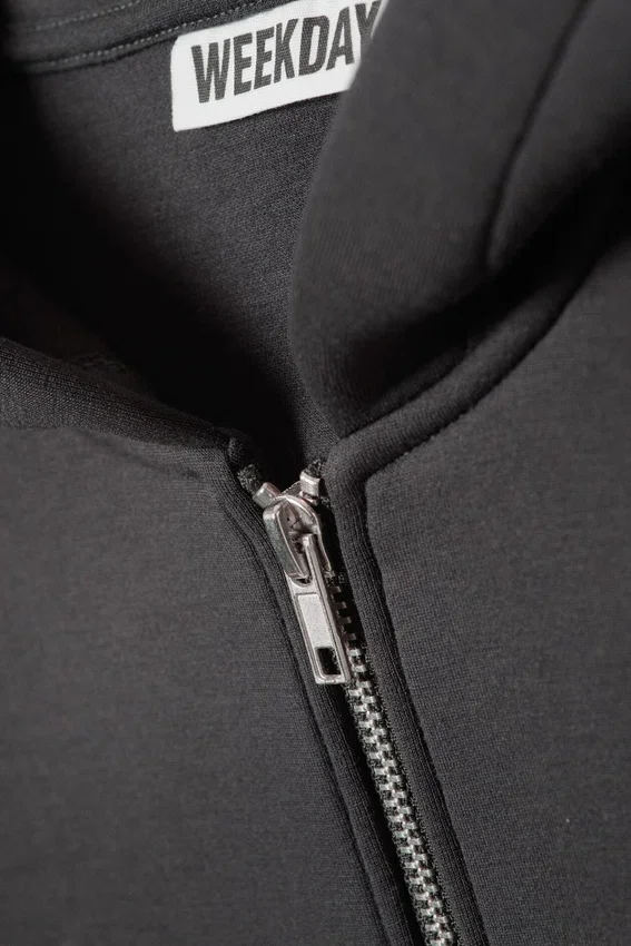 Sudadera con capucha y cremallera oversize – Gris oscuro Sudadera con capucha y cremallera oversize – Gris oscuro