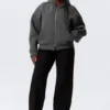 Sudadera con capucha y cremallera oversize – Gris oscuro Sudadera con capucha y cremallera oversize – Gris oscuro