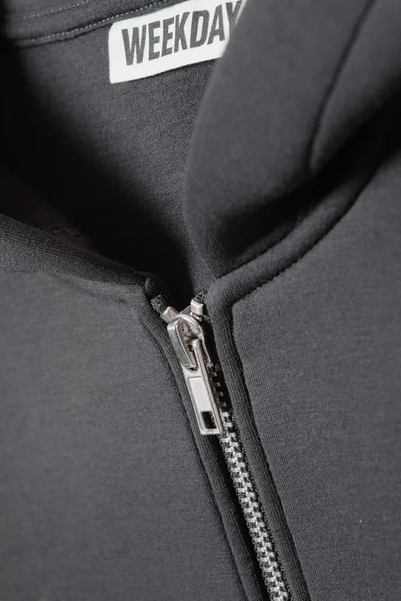 Sudadera con capucha y cremallera oversize – Gris oscuro Sudadera con capucha y cremallera oversize – Gris oscuro