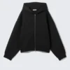 Sudadera con capucha y cremallera oversize – Negro Sudadera con capucha y cremallera oversize – Negro