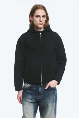 Sudadera con capucha y cremallera Scuba – Negro