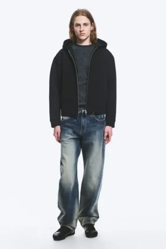 Sudadera con capucha y cremallera Scuba – Negro