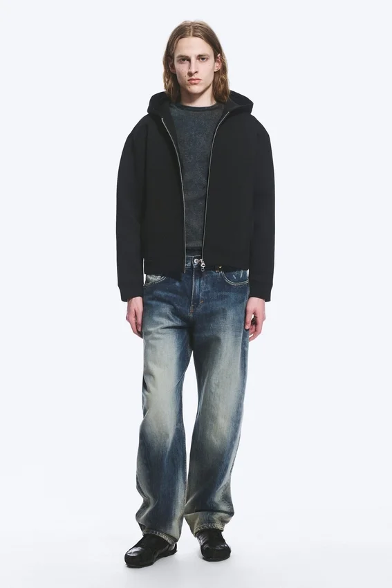 Sudadera con capucha y cremallera Scuba – Negro Sudadera con capucha y cremallera Scuba – Negro