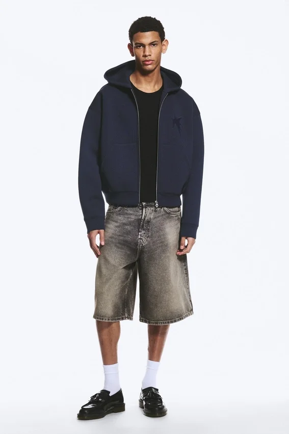 Sudadera con capucha y cremallera Simon Con estampados Scuba – Azul oscuro – Tristar Sudadera con capucha y cremallera Simon Con estampados Scuba – Azul oscuro – Tristar