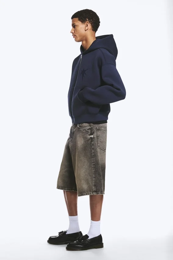 Sudadera con capucha y cremallera Simon Con estampados Scuba – Azul oscuro – Tristar Sudadera con capucha y cremallera Simon Con estampados Scuba – Azul oscuro – Tristar