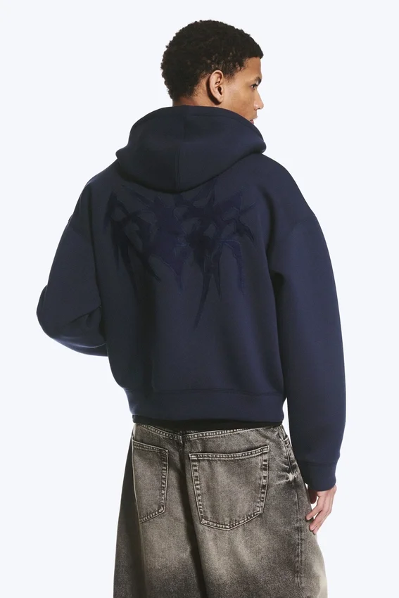 Sudadera con capucha y cremallera Simon Con estampados Scuba – Azul oscuro – Tristar Sudadera con capucha y cremallera Simon Con estampados Scuba – Azul oscuro – Tristar
