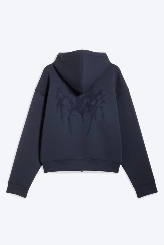 Sudadera con capucha y cremallera Simon Con estampados Scuba – Azul oscuro – Tristar Sudadera con capucha y cremallera Simon Con estampados Scuba – Azul oscuro – Tristar