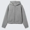 Sudadera con capucha y cremallera Simon Con estampados Scuba – Gris jaspeado – Stardust Sudadera con capucha y cremallera Simon Con estampados Scuba – Gris jaspeado – Stardust