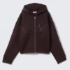 Sudadera con capucha y cremallera Simon Con estampados Scuba – Morado oscuro Sudadera con capucha y cremallera Simon Con estampados Scuba – Morado oscuro