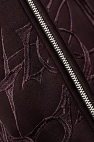 Sudadera con capucha y cremallera Simon Con estampados Scuba – Morado oscuro