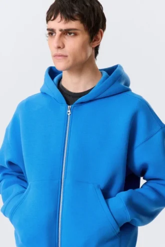 Sudadera con capucha y cremallera Simon Scuba – Azul brillante