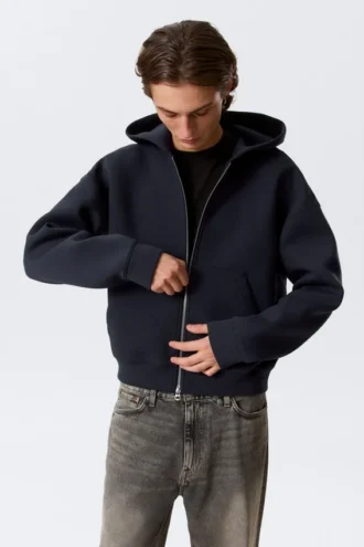 Sudadera con capucha y cremallera Simon Scuba – Azul oscuro