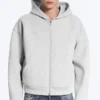 Sudadera con capucha y cremallera Simon Scuba – Gris claro jaspeado Sudadera con capucha y cremallera Simon Scuba – Gris claro jaspeado