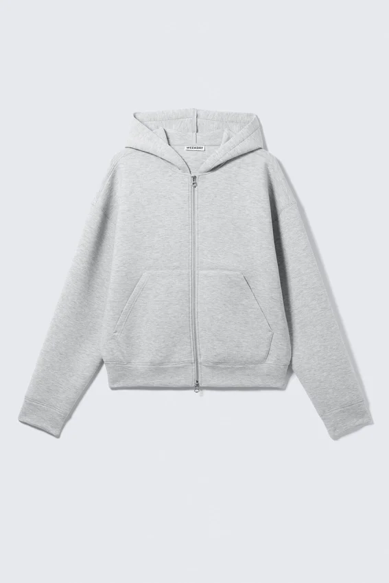 Sudadera con capucha y cremallera Simon Scuba – Gris claro jaspeado Sudadera con capucha y cremallera Simon Scuba – Gris claro jaspeado