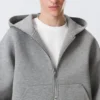 Sudadera con capucha y cremallera Simon Scuba – Gris jaspeado Sudadera con capucha y cremallera Simon Scuba – Gris jaspeado
