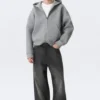 Sudadera con capucha y cremallera Simon Scuba – Gris jaspeado Sudadera con capucha y cremallera Simon Scuba – Gris jaspeado
