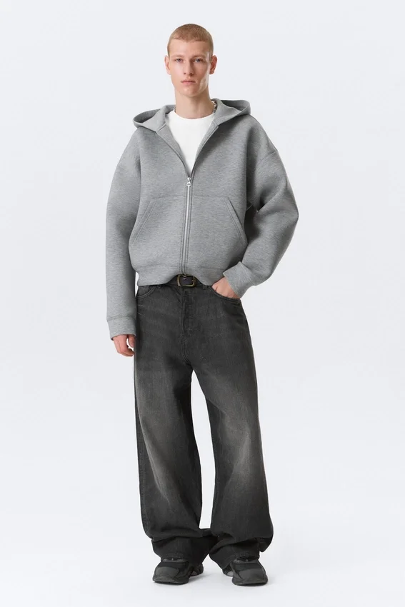 Sudadera con capucha y cremallera Simon Scuba – Gris jaspeado Sudadera con capucha y cremallera Simon Scuba – Gris jaspeado