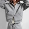 Sudadera con capucha y cremallera Simon Scuba – Gris jaspeado Sudadera con capucha y cremallera Simon Scuba – Gris jaspeado