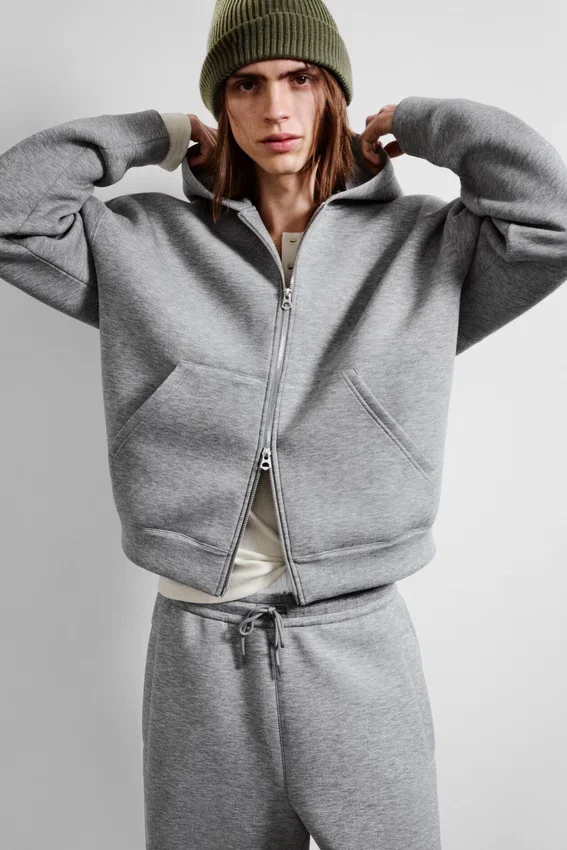 Sudadera con capucha y cremallera Simon Scuba – Gris jaspeado Sudadera con capucha y cremallera Simon Scuba – Gris jaspeado