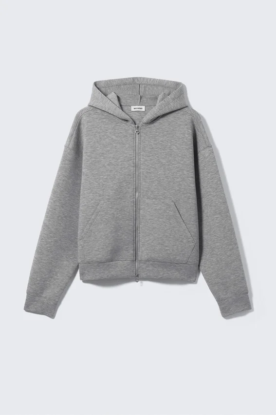 Sudadera con capucha y cremallera Simon Scuba – Gris jaspeado Sudadera con capucha y cremallera Simon Scuba – Gris jaspeado