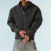 Sudadera con capucha y cremallera Simon Scuba – Gris oscuro jaspeado Sudadera con capucha y cremallera Simon Scuba – Gris oscuro jaspeado