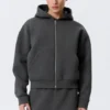 Sudadera con capucha y cremallera Simon Scuba – Gris oscuro jaspeado Sudadera con capucha y cremallera Simon Scuba – Gris oscuro jaspeado