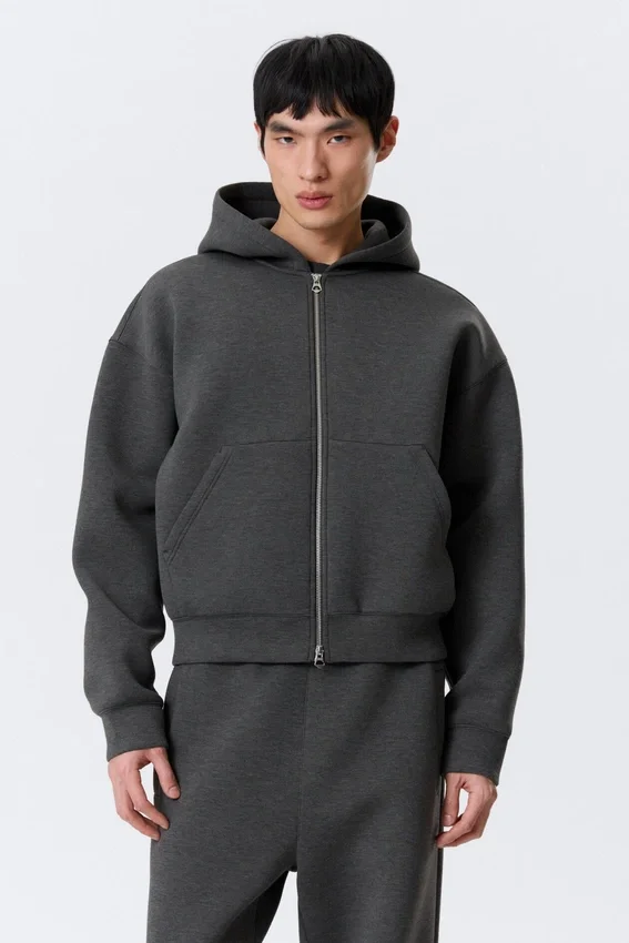 Sudadera con capucha y cremallera Simon Scuba – Gris oscuro jaspeado Sudadera con capucha y cremallera Simon Scuba – Gris oscuro jaspeado