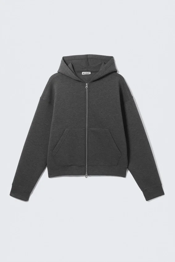Sudadera con capucha y cremallera Simon Scuba – Gris oscuro jaspeado Sudadera con capucha y cremallera Simon Scuba – Gris oscuro jaspeado