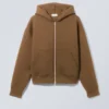 Sudadera con capucha y cremallera Simon Scuba – Marrón