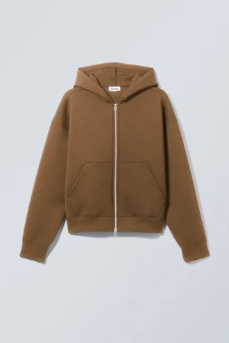 Sudadera con capucha y cremallera Simon Scuba – Marrón
