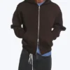 Sudadera con capucha y cremallera Simon Scuba – Marrón oscuro