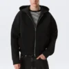 Sudadera con capucha y cremallera Simon Scuba – Negro