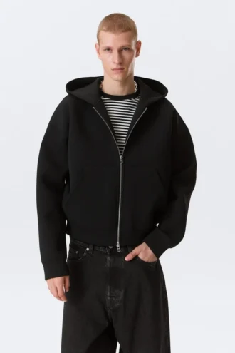 Sudadera con capucha y cremallera Simon Scuba – Negro