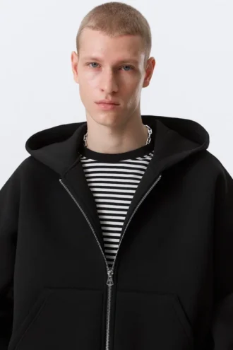 Sudadera con capucha y cremallera Simon Scuba – Negro