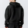 Sudadera con capucha y cremallera Simon Washed Scuba – Negro descolorido Sudadera con capucha y cremallera Simon Washed Scuba – Negro descolorido