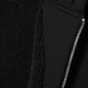 Sudadera con capucha y cremallera tipo bomber forrada – Negro