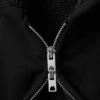 Sudadera con capucha y cremallera tipo bomber forrada – Negro