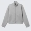Sudadera con cremallera Simon Scuba – Gris jaspeado