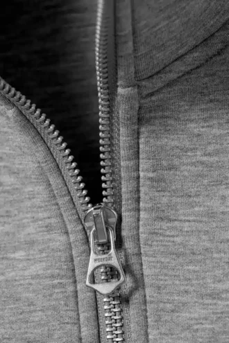 Sudadera con cremallera Simon Scuba – Gris jaspeado