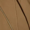 Sudadera corta con capucha y cremallera asimétrica – Beige oscuro lavado Sudadera corta con capucha y cremallera asimétrica – Beige oscuro lavado